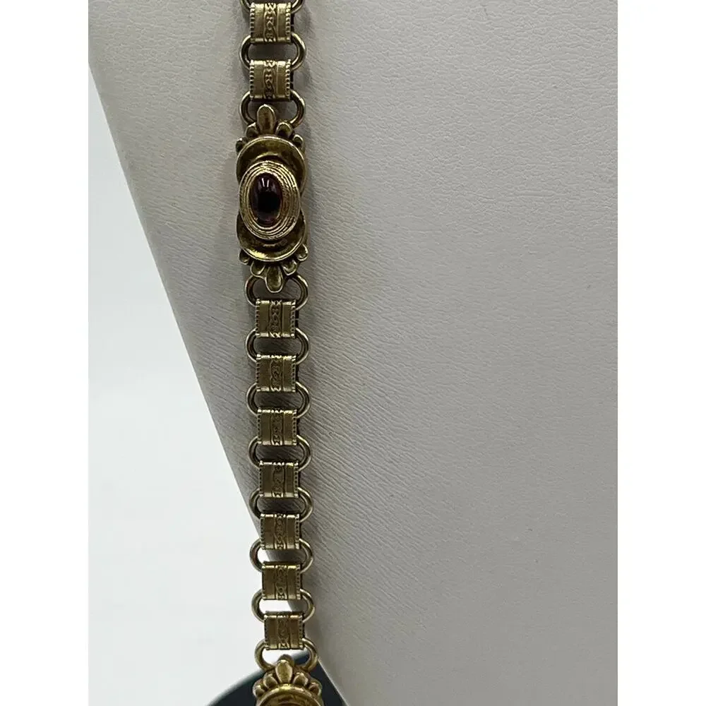 Vintage Gold Tone Book Chain Belt 34